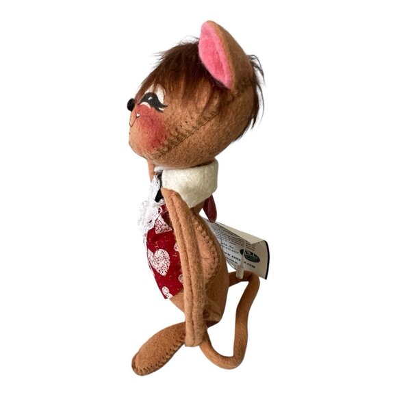 Annalee Dolls Vtg 1999 Sweetheart Boy Mouse Valentine Tags 7" Poseable with Tags - Picture 5 of 13